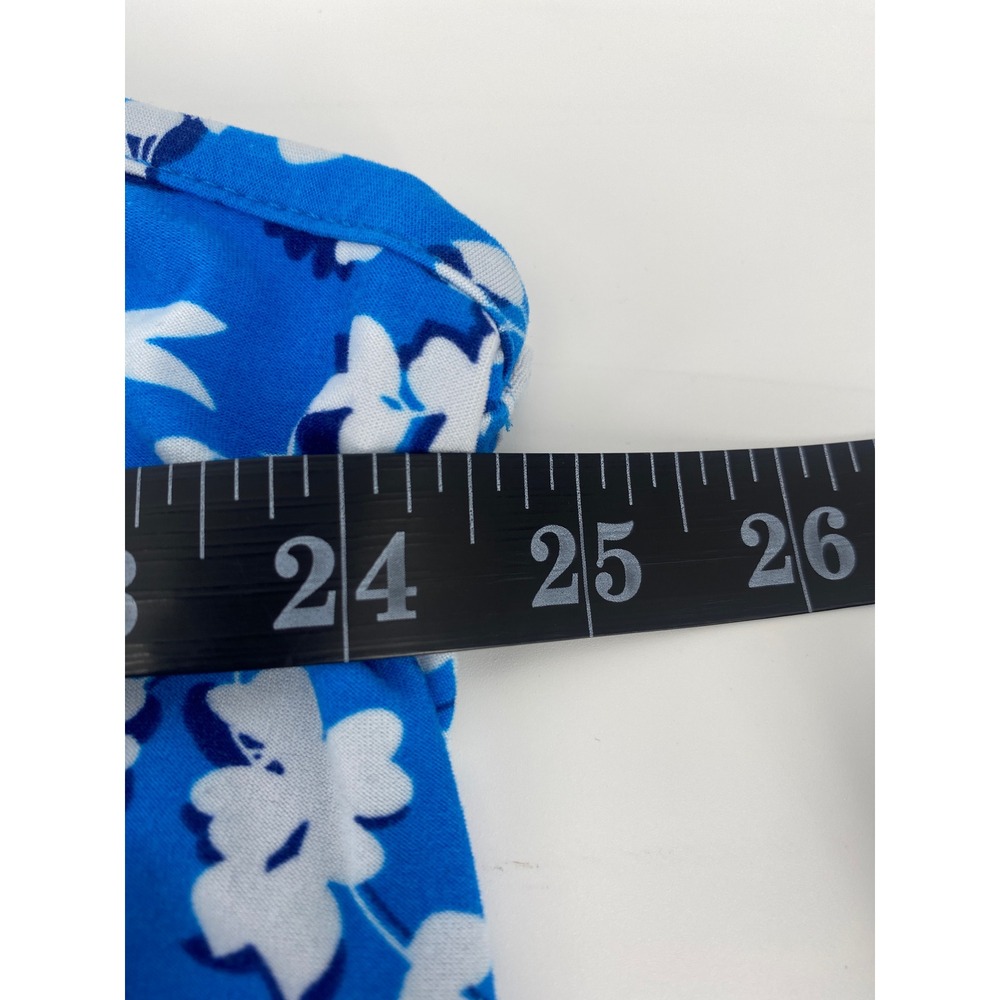 Draper James Floral Swing Top Sleeveless Blouse Women XXL XXXL Blue White Ruffle - Picture 4 of 6